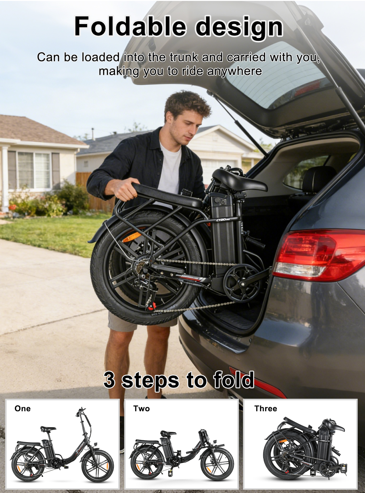 Elektrický bicykel SAMEBIKE  CY20 Pro